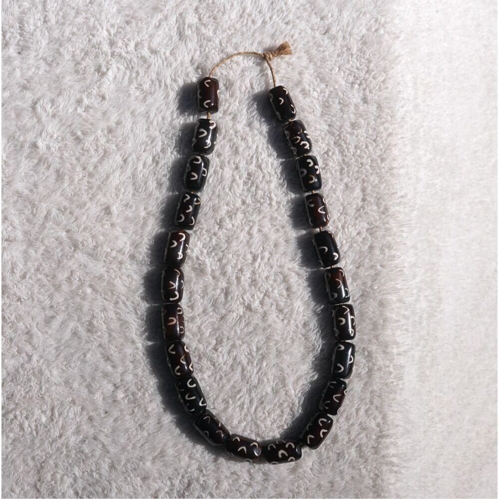 Handcrafted Brown Ivory Bone Beaded Necklace